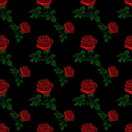 red roses on black backgroundの写真素材