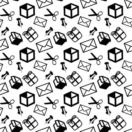 Set of tools for mail on a white backgroundの写真素材