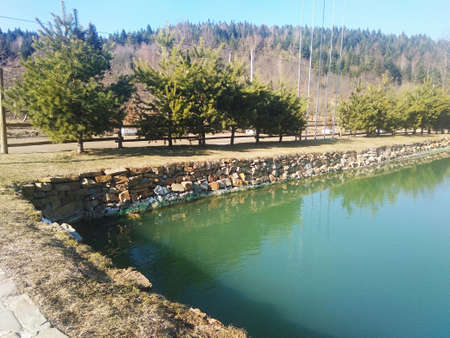 Tourist town in the mountains in Ukraineの写真素材