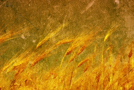 Ears of wheat on a grunge backgroundの写真素材