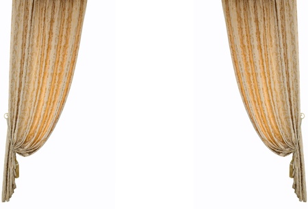 Theatrical curtain.Isolated on whiteの写真素材