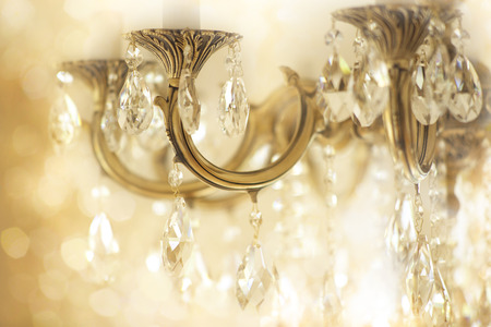 Vintage crystal chandelier detailsの写真素材