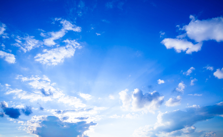 Beautiful blue sky and white cloudsの写真素材