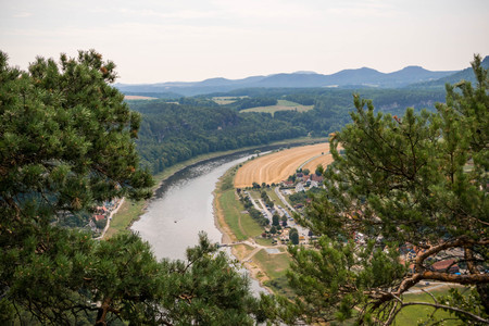 Beautiful view of Bastei rocksの写真素材
