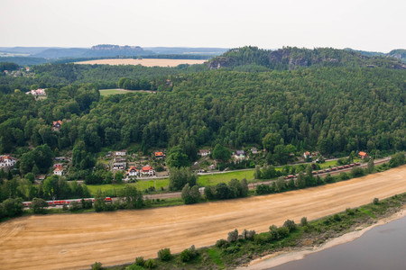 Beautiful view of Bastei rocksの写真素材