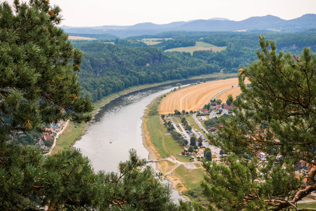 Beautiful view of Bastei rocksの写真素材