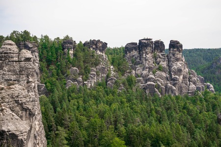 Lanshavt Mountains of Saxon Switzerland in the German National Nature Parkの写真素材