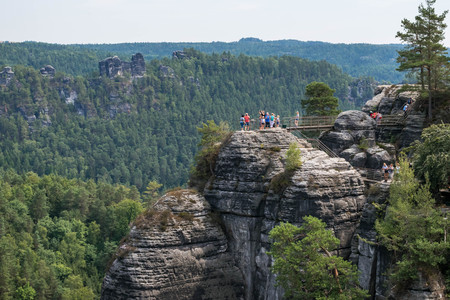Lanshavt Mountains of Saxon Switzerland in the German National Nature Parkの写真素材