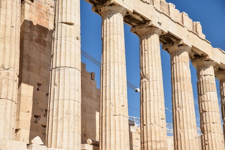 Parthenon temple on a bright day. Acropolis in Athens, Greeceの写真素材