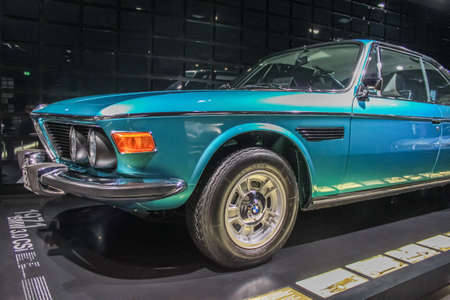 Germany, Munich - April 27, 2011: BMW 3.0 CSL coupe in the E9 body in the exhibition hall of the BMW Museumのeditorial素材