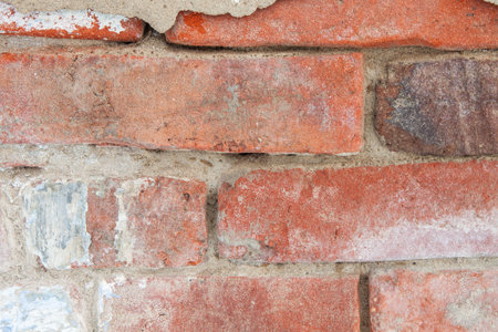 Old red building brick masonry close-up. Background image