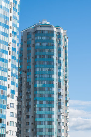 Krasnodar, Krasnodar Territory, Russia, June 11, 2021: Modern multi-storey residential buildings...
