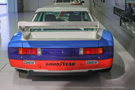 BMW 320i E21 rear view. The car took part in Group 5 in the late '70s. BMW Museum showroom. Germany, Munich - April 27, 2011のeditorial素材