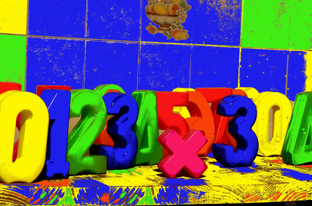 Numbers and colorsの写真素材