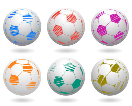 Soccer Balls Icon Setのイラスト素材