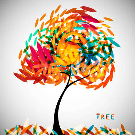 abstract colorful treeのイラスト素材