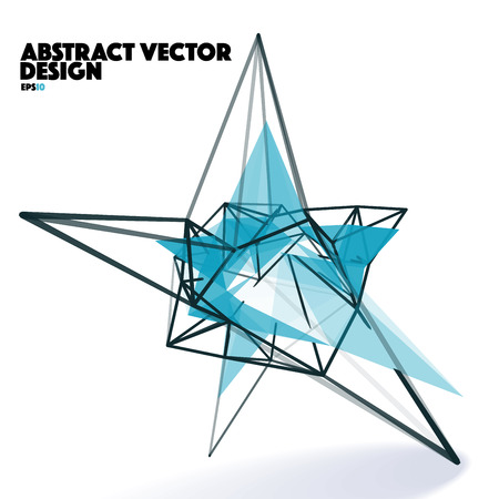 Low Poly Abstract Vector Design Element with Connection Linesのイラスト素材