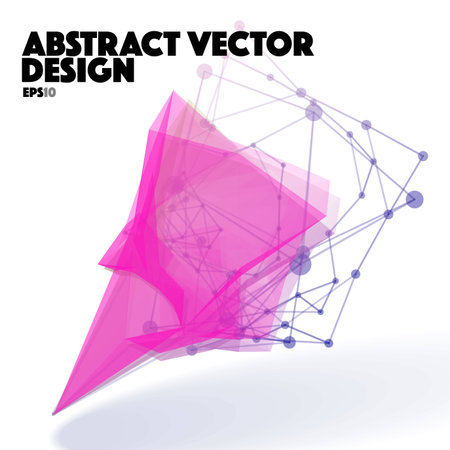 Abstract Vector Design Element. Connection Lines with Dotsのイラスト素材