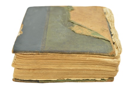 Old ancient book isolated on white backgroundの写真素材