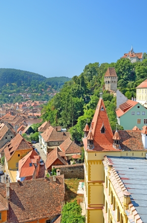 Sighisoara medieval city, Transylvania, Romaniaの写真素材