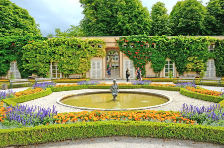 SALZBURG, AUSTRIA - JULY 30  Mirabell gardens on July 30, 2013 in Salzburg, Austria  Gardens were opened to public in 1854  Today they are a horticultural masterpiece and popular tourist destination のeditorial素材