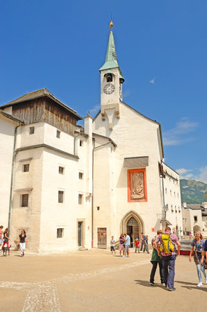 SALZBURG, AUSTRIA - JULY 30  View of Salzburg on July 30, 2013 in Salzburg, Austria  Salzburg is the birthplace of Wolfgang Amadeus Mozart  City was listed as a UNESCO World Heritage Site in 1997 のeditorial素材