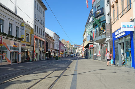 BRATISLAVA - AUGUST 1  View of Bratislava on August 1, 2013 in Bratislava, Slovakia  Capital of Slovakia is the political, cultural, and economic centre of Slovakia, with a population of about 460000 のeditorial素材