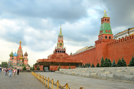 MOSCOW - JULY 20: Red Square on July 20, 2013 in Moscow, Russia. The Kremlin and Red square were listed as a UNESCO World Heritage Site in 1990.のeditorial素材