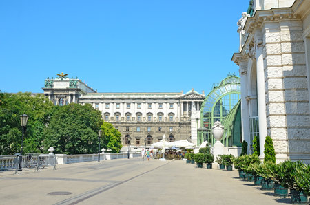 VIENNA - JULY 28, 2013: Palmenhaus and Museum of Ethnology in Vienna. のeditorial素材