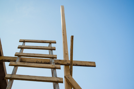 Facade thermal insulation and the painting works.の写真素材