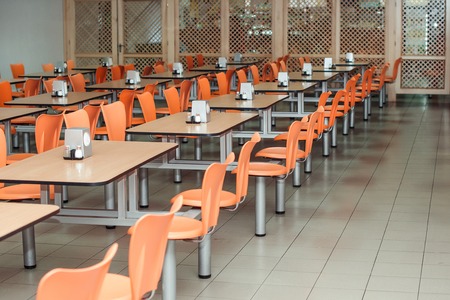 the interior of cafeteria or canteen, nobody