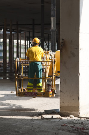 Worker on building site