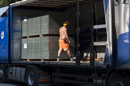 consignment with truckの写真素材