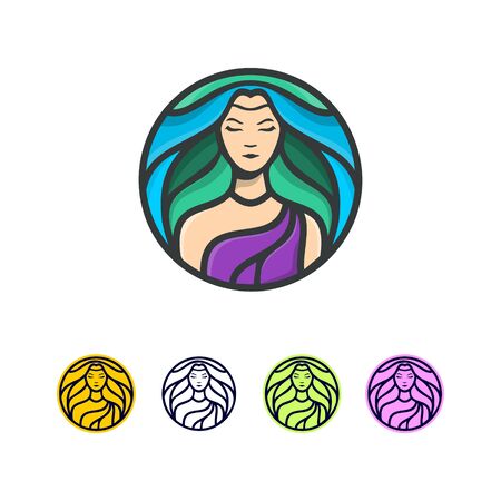 BEAUTY HAIR GODDESS  ILLUSTRATIONのイラスト素材