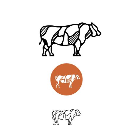 COW ILLUSTRATION LOGOのイラスト素材