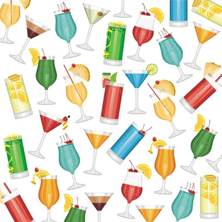 Cocktails seamless patternのイラスト素材
