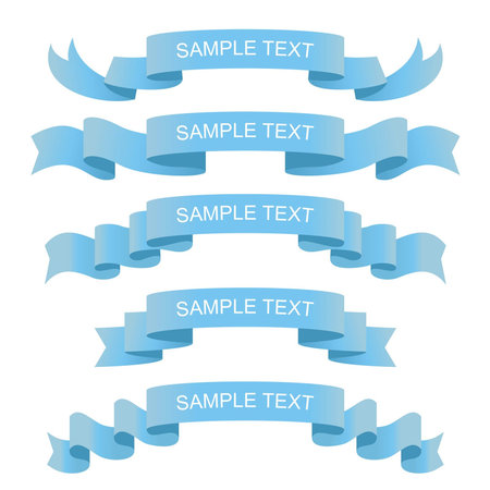 Ribbons Set, Isolated On White Background, Vector Illustrationのイラスト素材