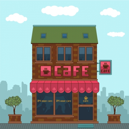 Facade of a cafeのイラスト素材