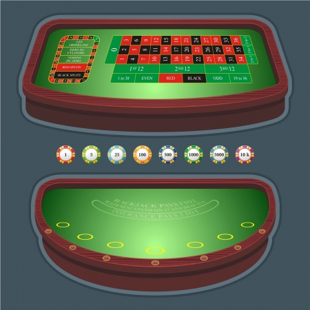 roulette table blackjackのイラスト素材