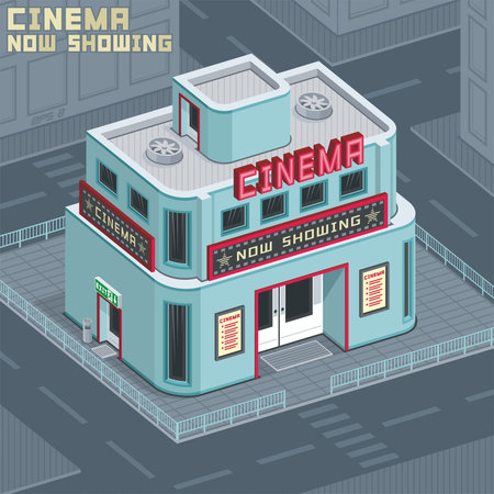 cinema buildingのイラスト素材