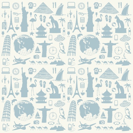 travel seamless backgroundのイラスト素材