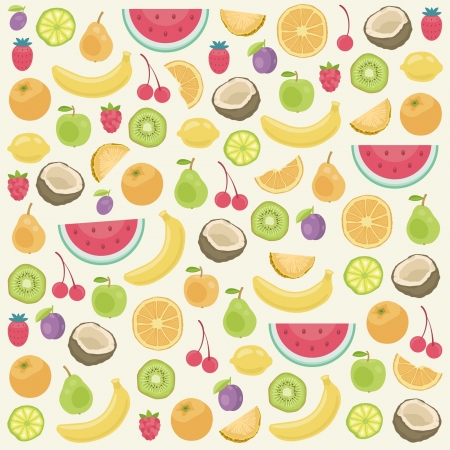 Fruits seamless backgroundのイラスト素材