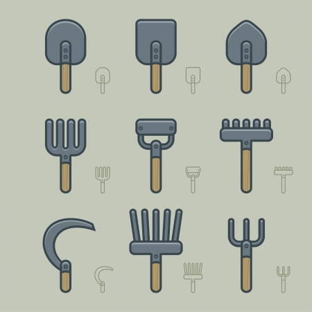 Gardening Tools Iconsのイラスト素材