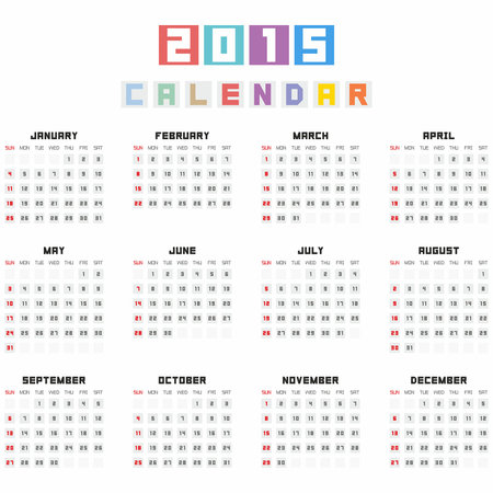 Calendar 2015のイラスト素材