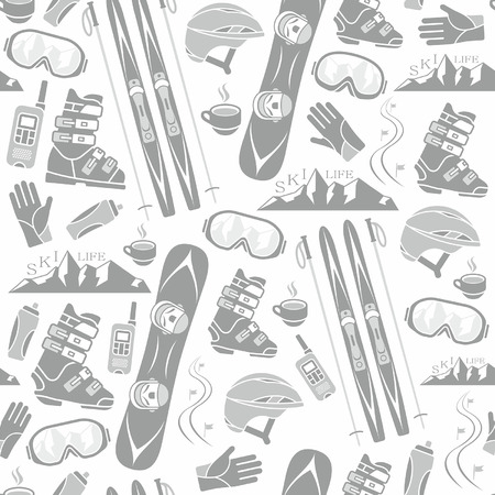 Winter sports collection patternのイラスト素材