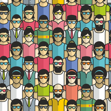 Seamless pattern group peopleのイラスト素材