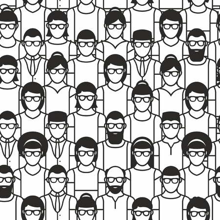 Seamless pattern group peopleのイラスト素材