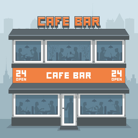 Facade of a cafeのイラスト素材