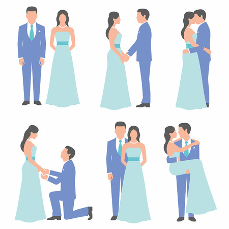 Set of bride and groomのイラスト素材