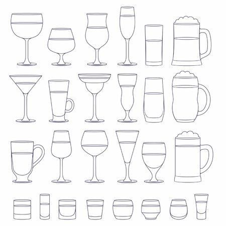 Alcohol glasses setのイラスト素材